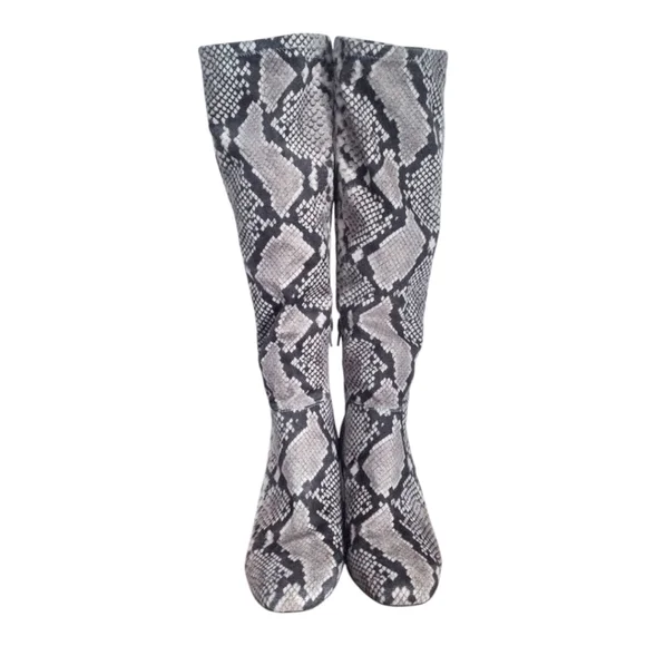 Steve Madden Snakeskin Print Knee-High Boots Size 7.5 - Picture 3 of 4